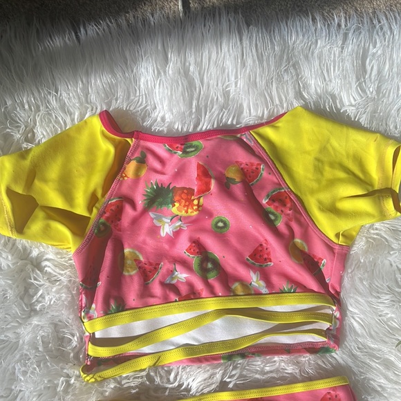 Girls Swimsuit Two Piece Pink and yellow by Jantzen Sz 10 - Picture 4 of 4